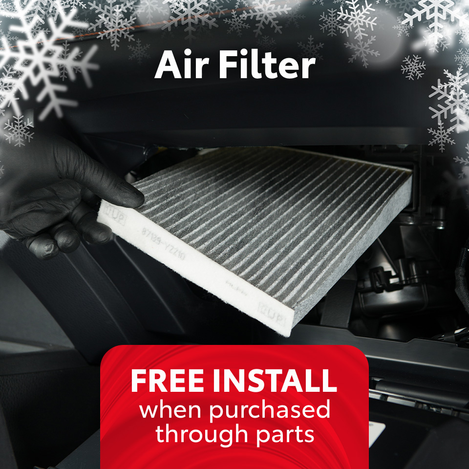 Free Air Filter Install when purchased through Parts
