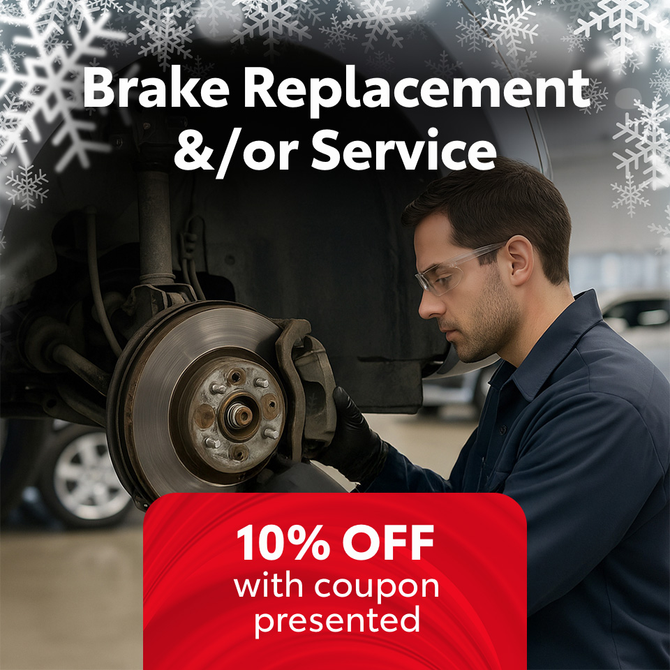 10% Off Brake Replacement And/Or Service (with Coupon Present)